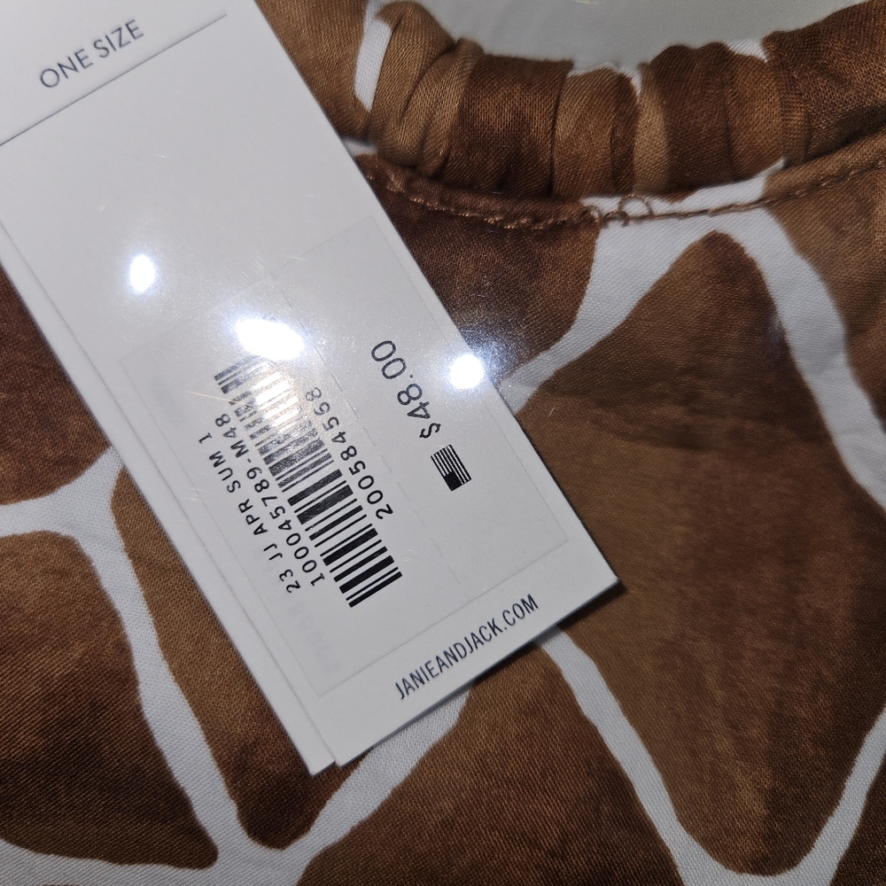 NWT! Janie and Jack Girls Purse Giraffe Wooden Ring Handle Animal Print NEW - Picture 11 of 12